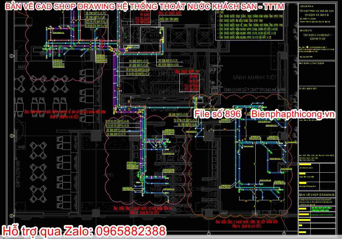 Mẫu bản vẽ shop drawing thoát nước.