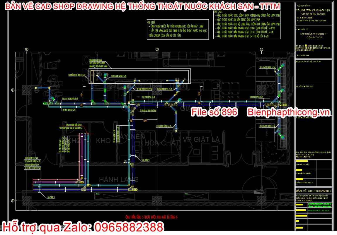 Hệ thống thoát nước shop drawing.