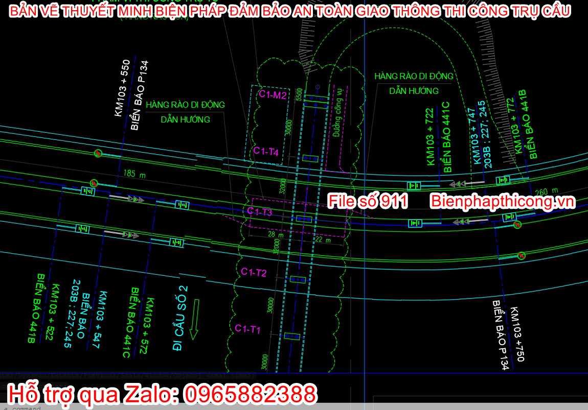 Bản vẽ bptc đảm bảo an toàn giao thông.