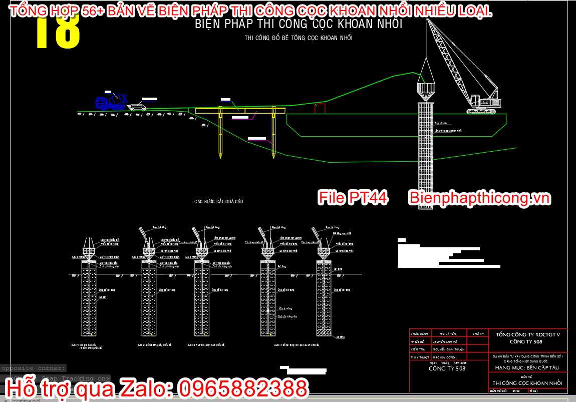 Bản vẽ cad bptc cọc khoan nhồi.