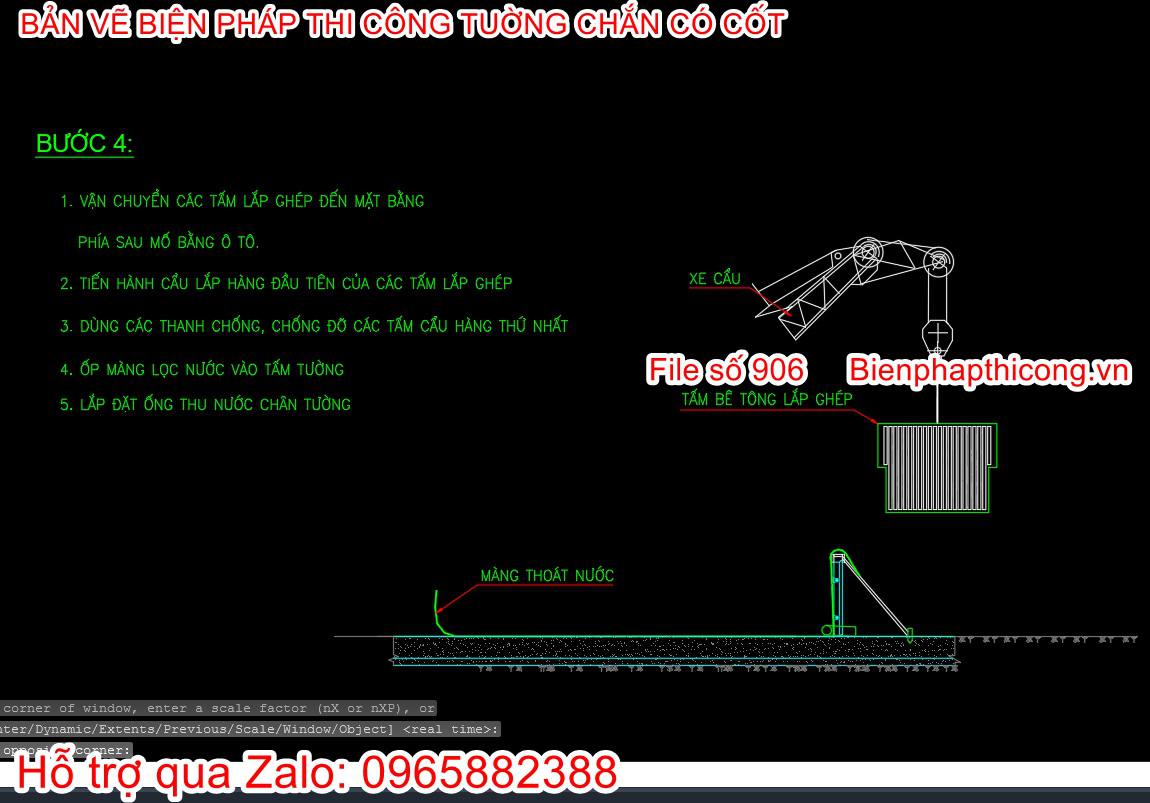 File cad biện pháp tường chắn có cốt.