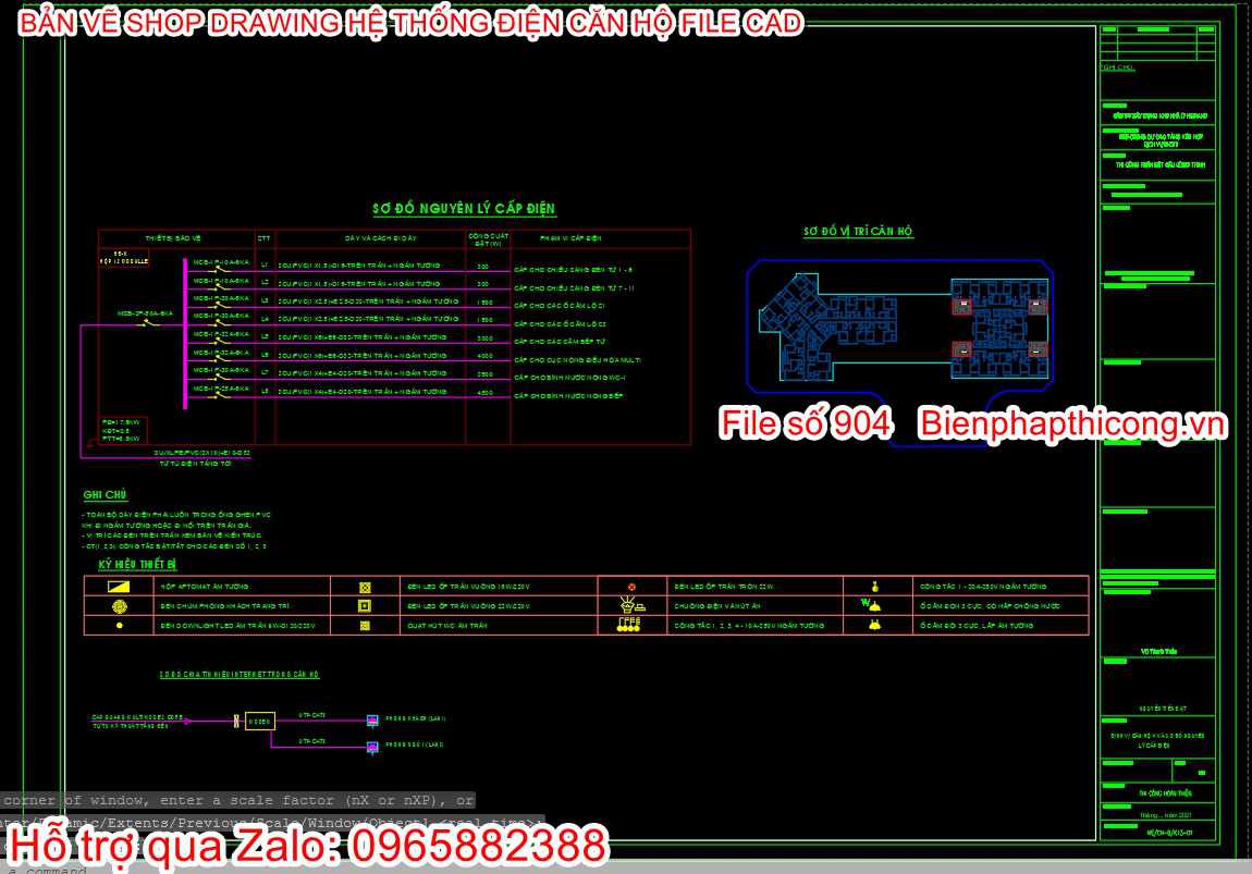 Sơ đồ nguyên lý cấp điện shop drawing.