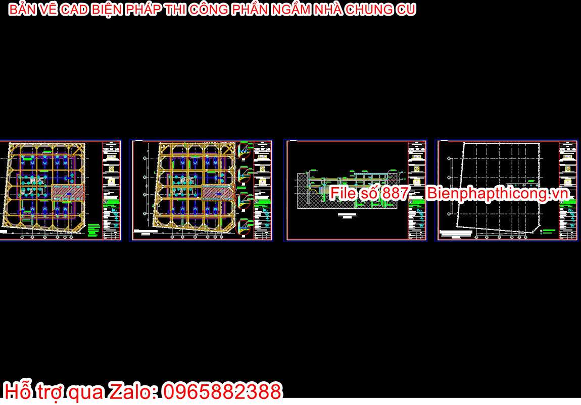 Mẫu bản vẽ bptc phần ngầm.
