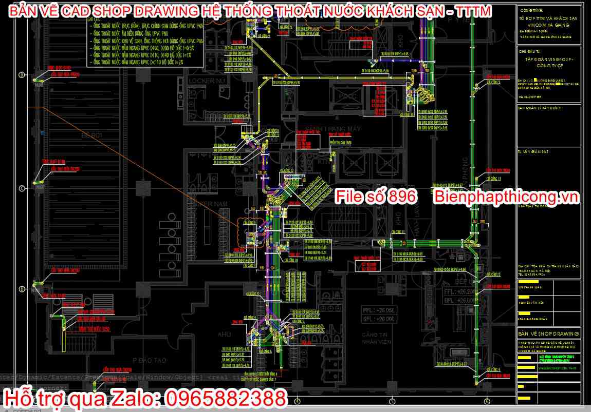 Hồ sơ thiết kế shop drawing thoát nước nhà cao tầng.