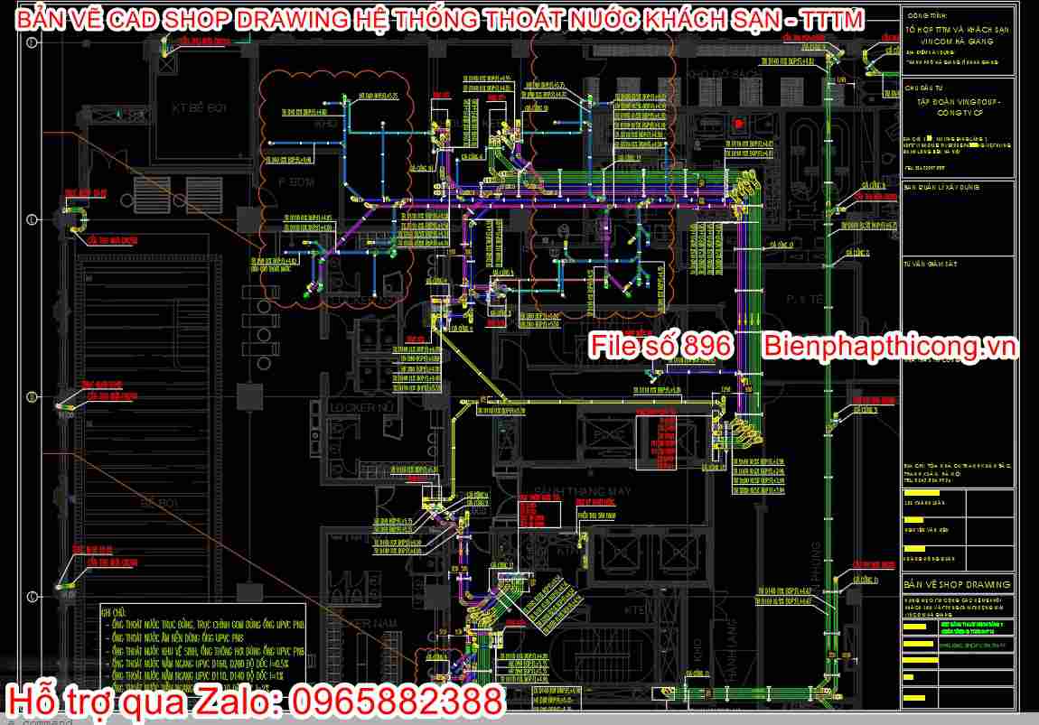 Shop drawing thoát nước trung tâm thương mại.