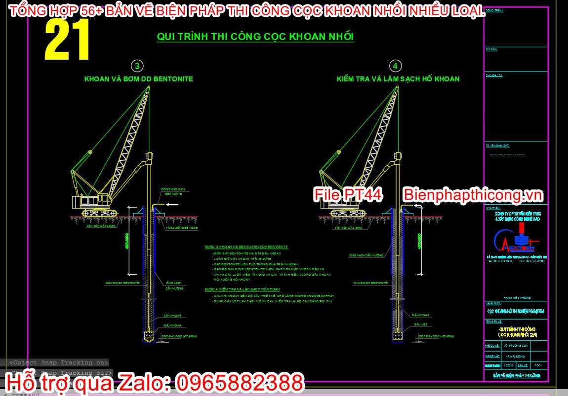 Tải bản vẽ cad bptc cọc khoan nhồi.