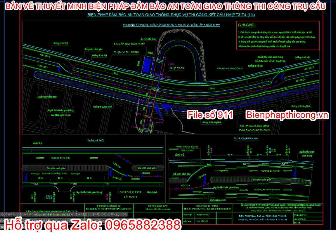 Biện pháp đảm bảo an toàn giao thông thi công nhịp.