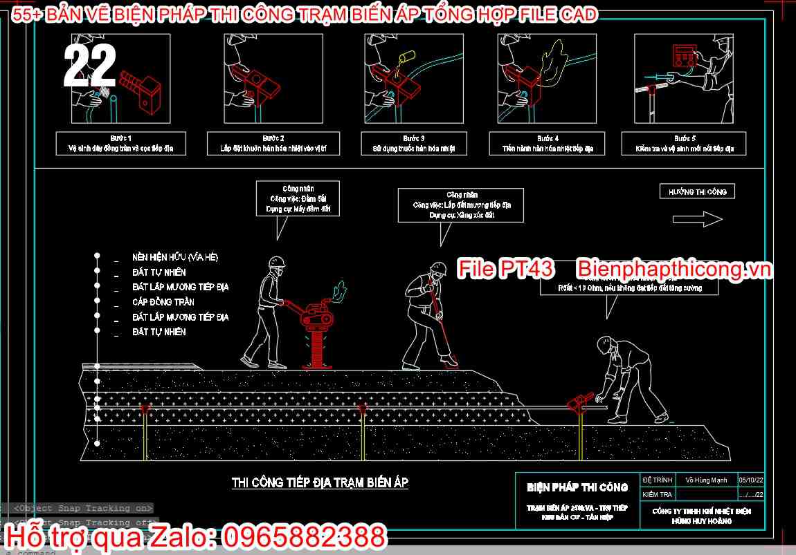 Thi công tiếp địa trạm biến áp.