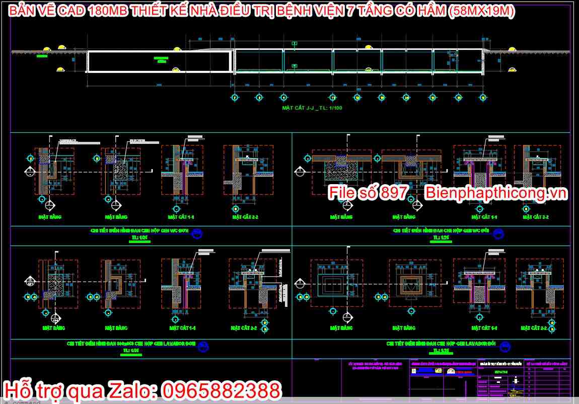 Bản vẽ thiết kế hộp kỹ thuật bệnh viện.