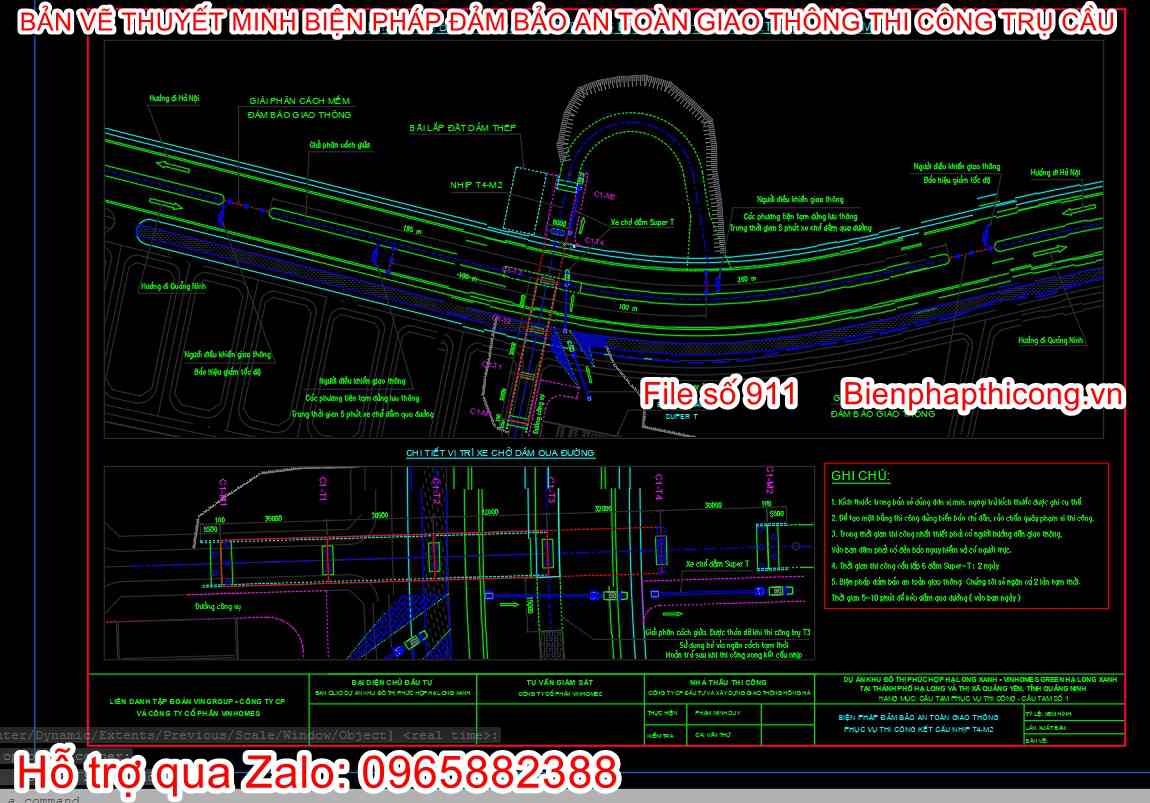 Bản vẽ bptc đảm bảo an toàn giao thông.