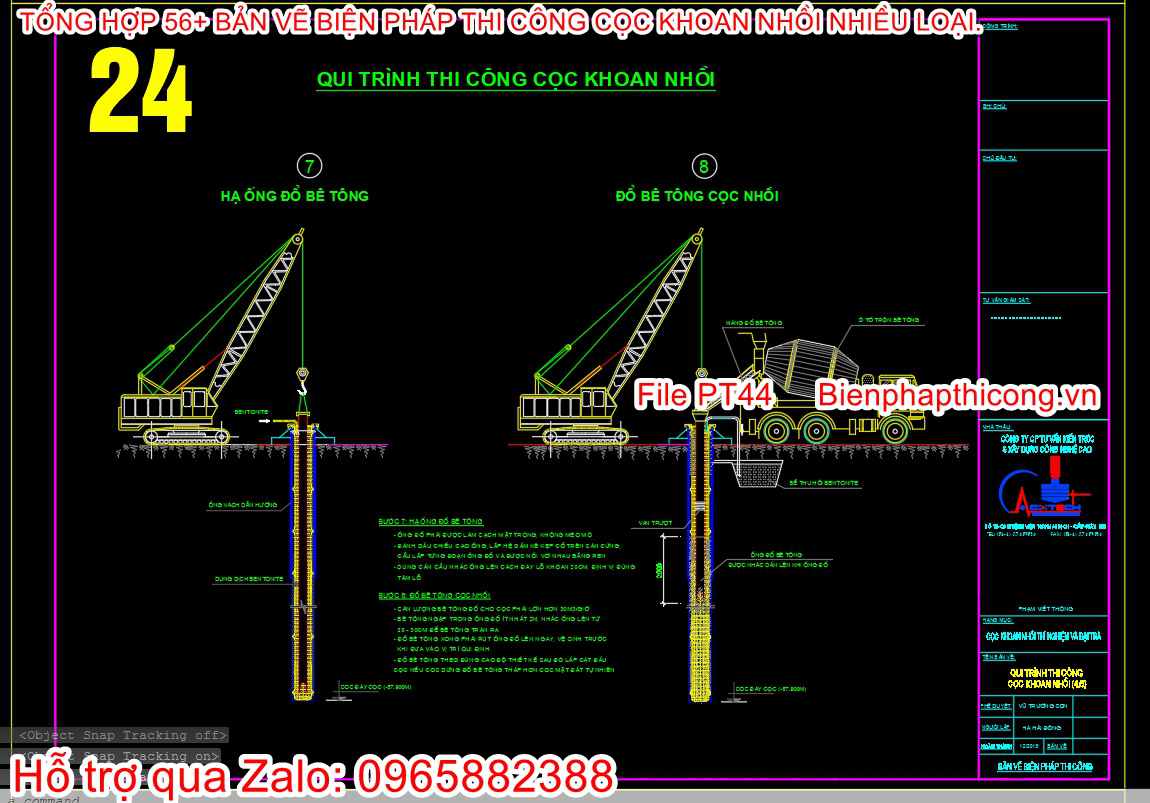 Thư viện biện pháp tổ chức thi công cọc khoan nhồi.