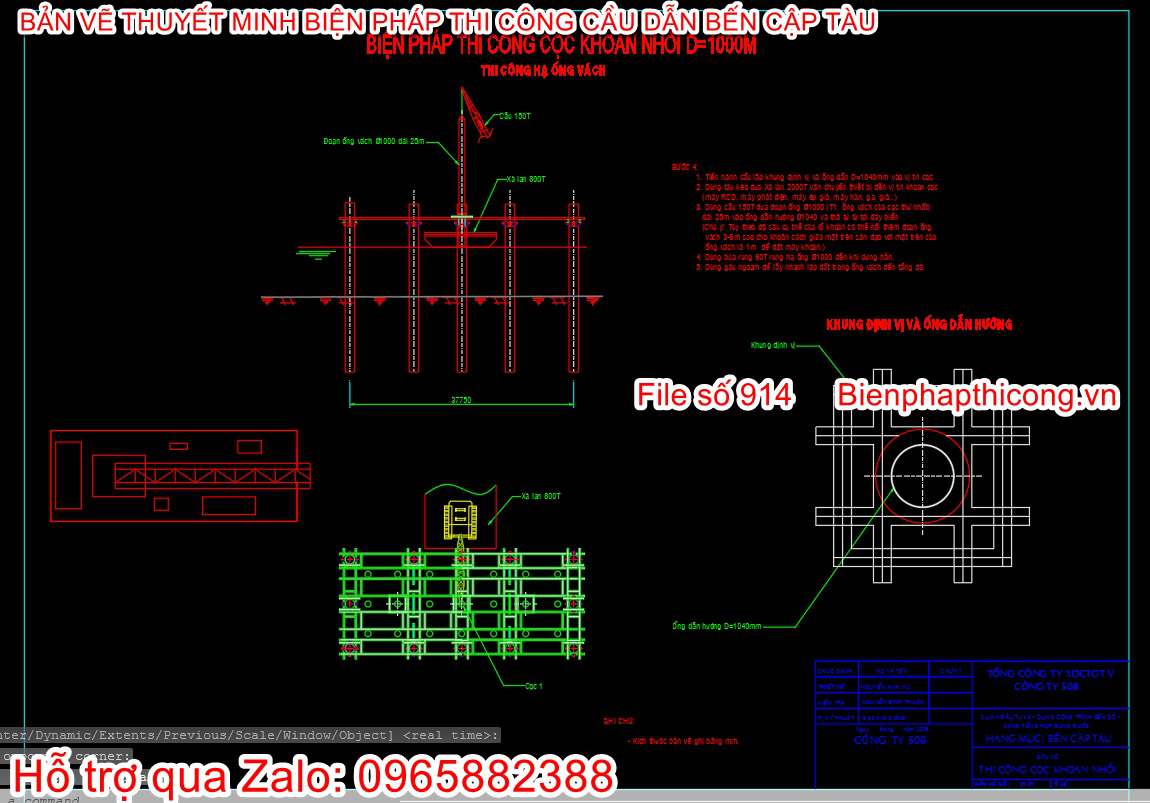File cad biện pháp thi công cọc khoan nhồi.