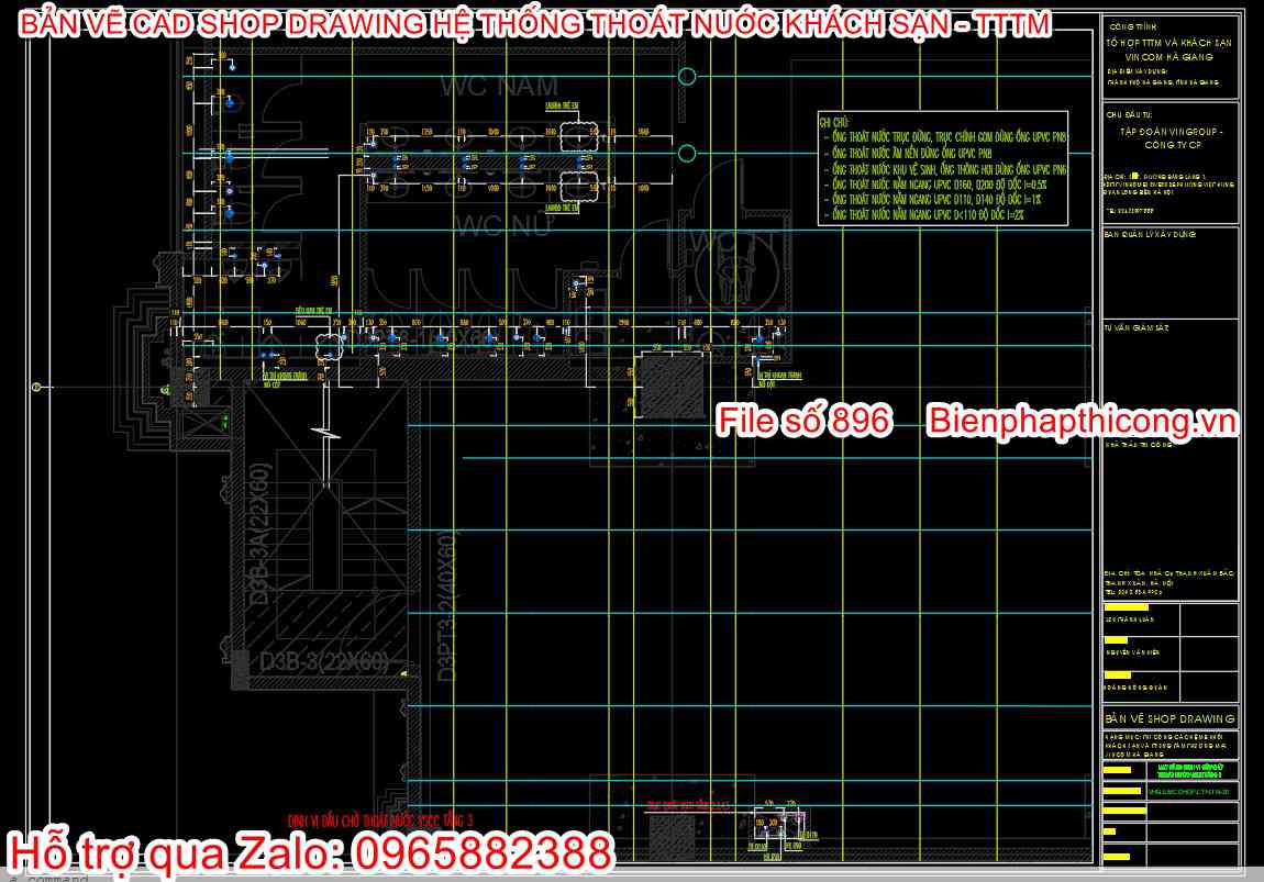 Shop drawing bản vẽ hệ thống thoát nước cad.