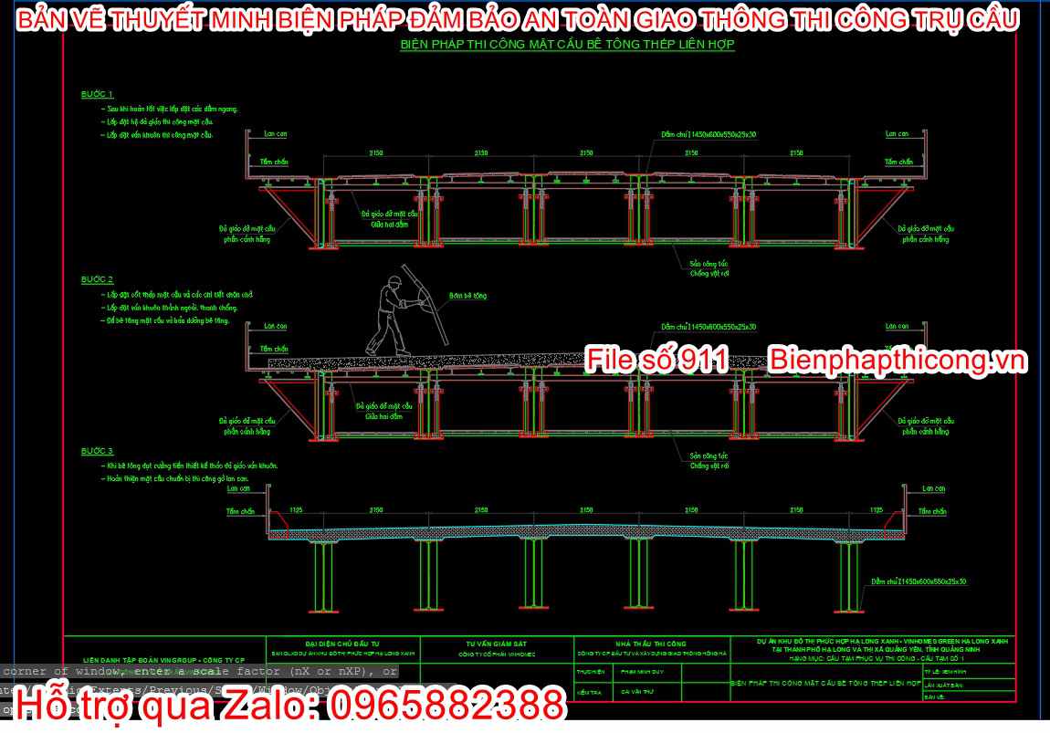 Biện pháp thi công mặt cầu bê tông thép liên hợp.