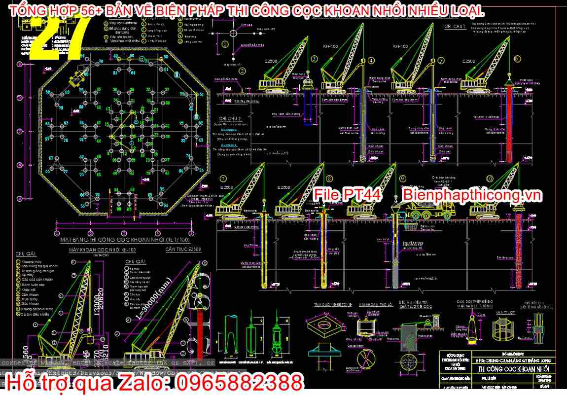 File cad biện pháp thi công cọc khoan nhồi.