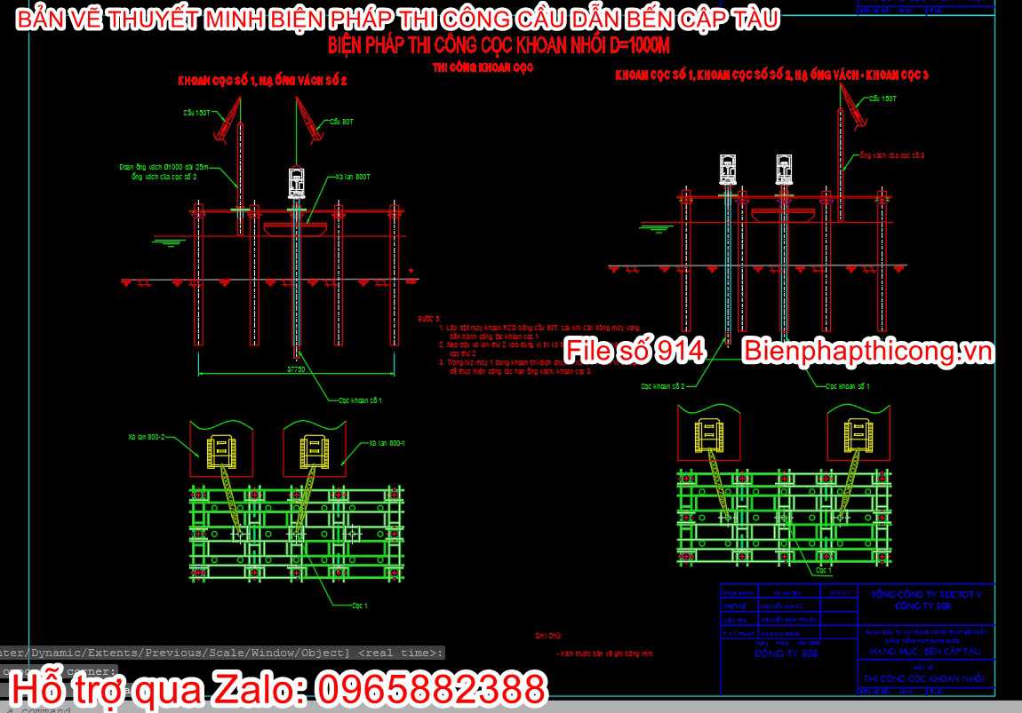 File cad bptc cọc khoan nhồi từ xà lan.