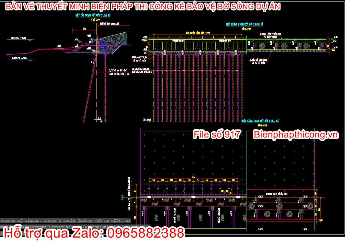 Bản vẽ cad nối kè.