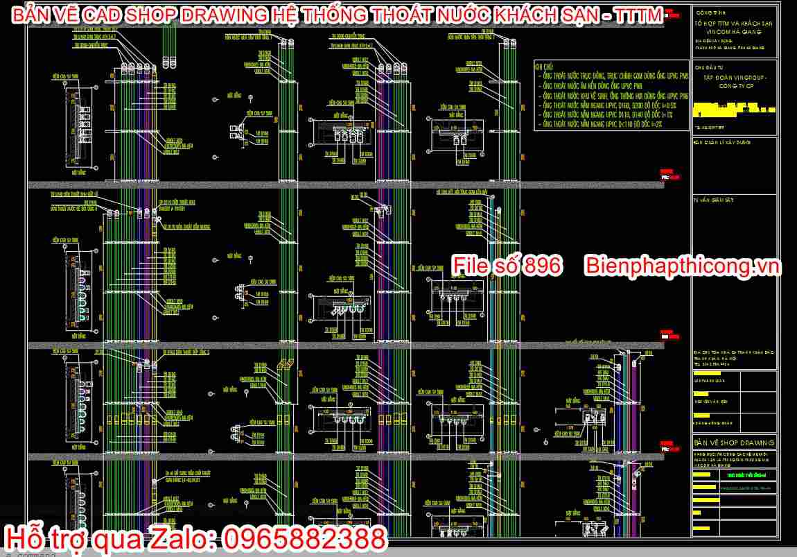 Mẫu bản vẽ shop drawing thoát nước.