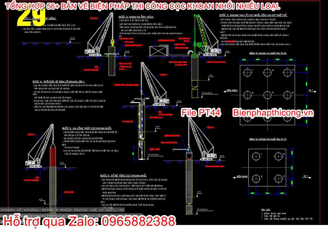Bản vẽ cad bptc cọc khoan nhồi.