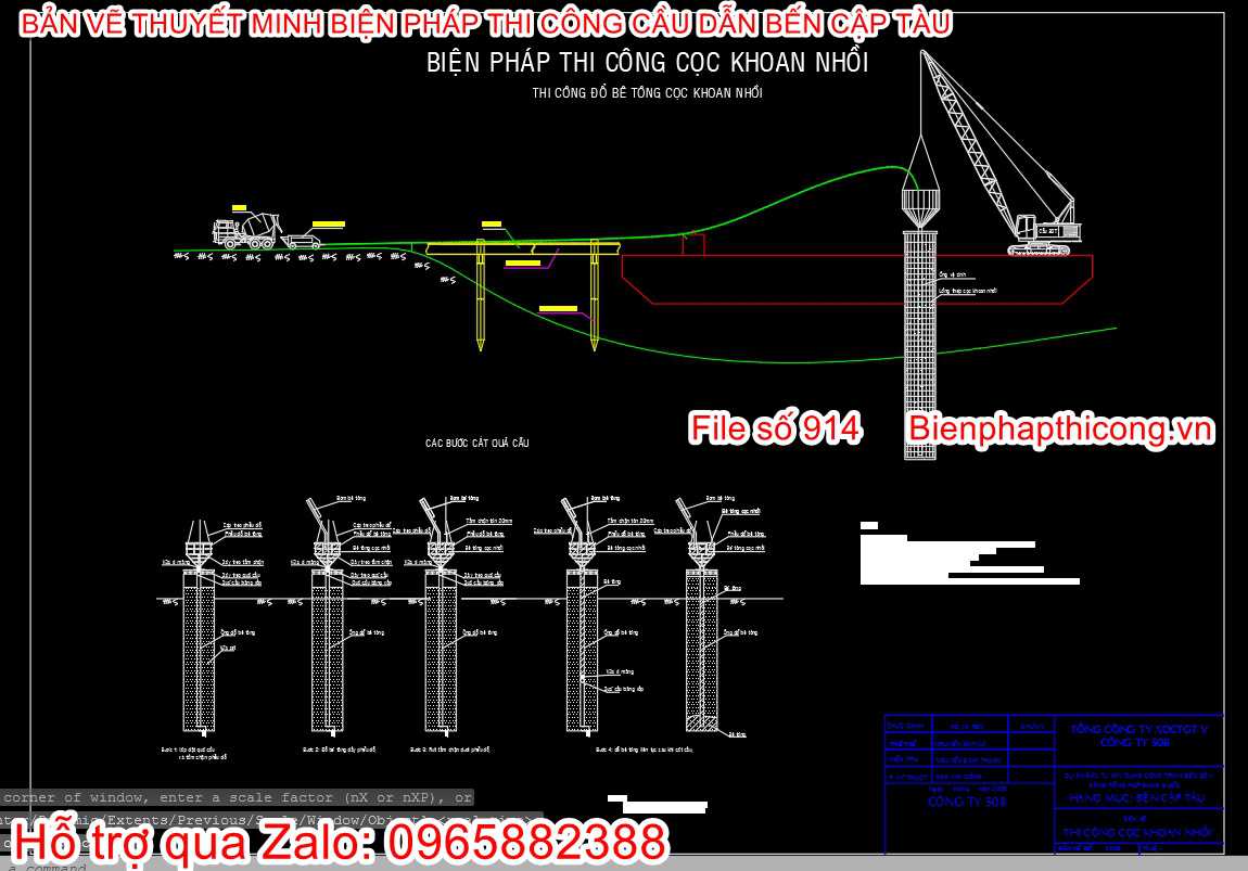 File cad bptc cọc khoan nhồi cad.