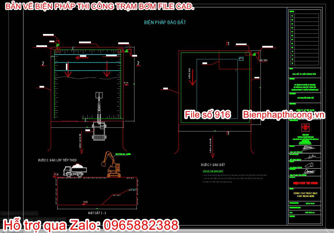 Biện pháp đào đất cad.