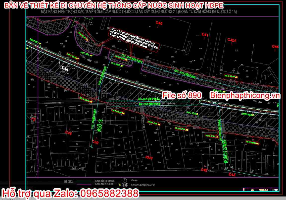 File thiết kế công trình di chuyển hệ thống cấp nước.