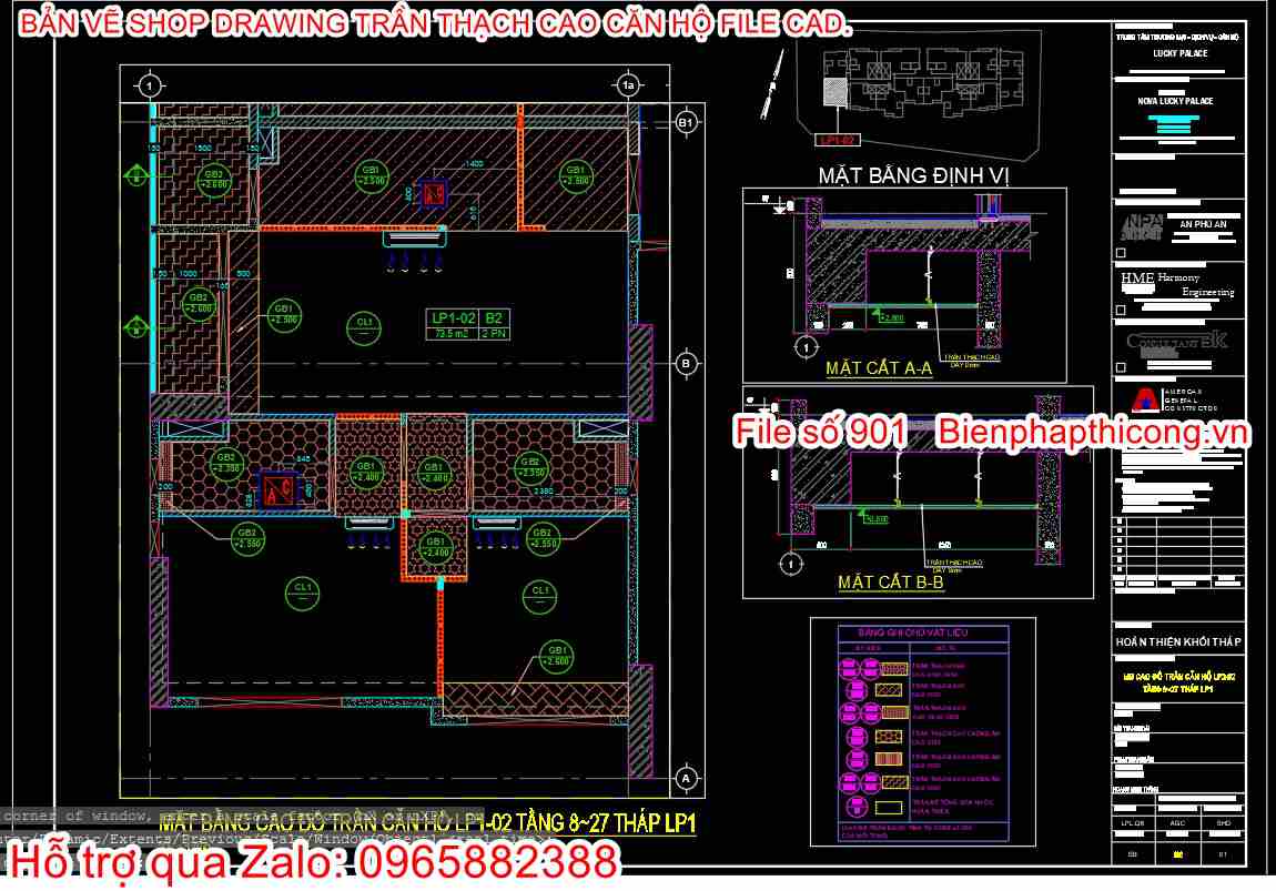 File cad shop drawing bản vẽ trần thạch cao.