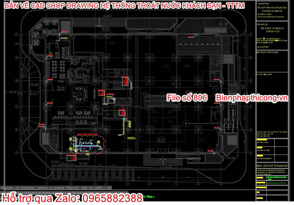Shop drawing hệ thống thoát nước.
