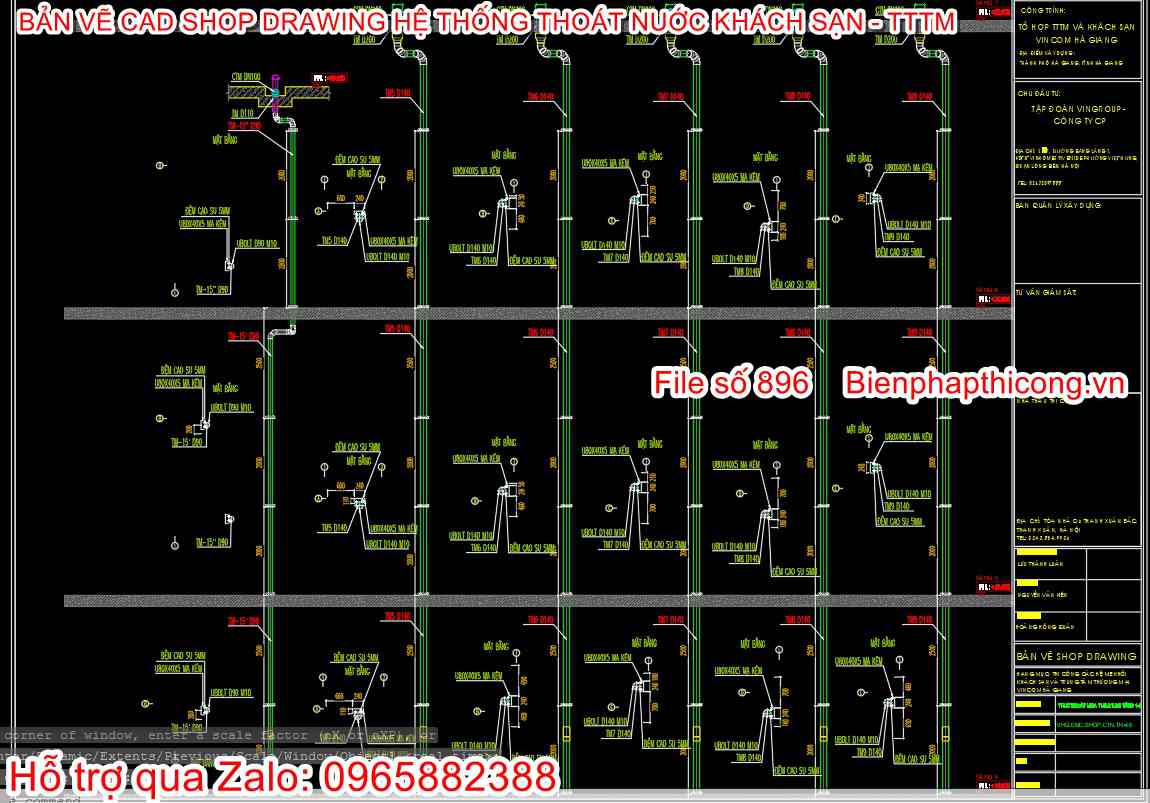 Shop drawing bản vẽ thoát nước nhà cao tầng.