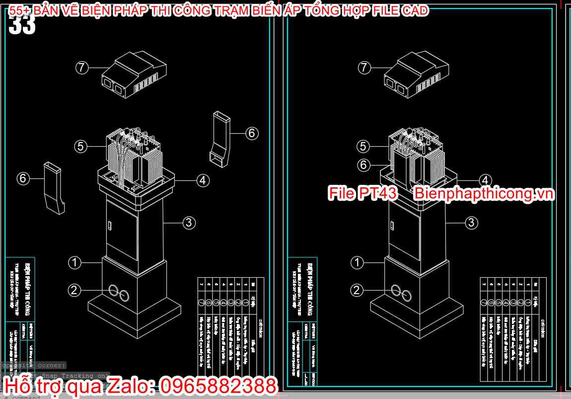 Mẫu bản vẽ bptc lắp đặt trạm biến áp.