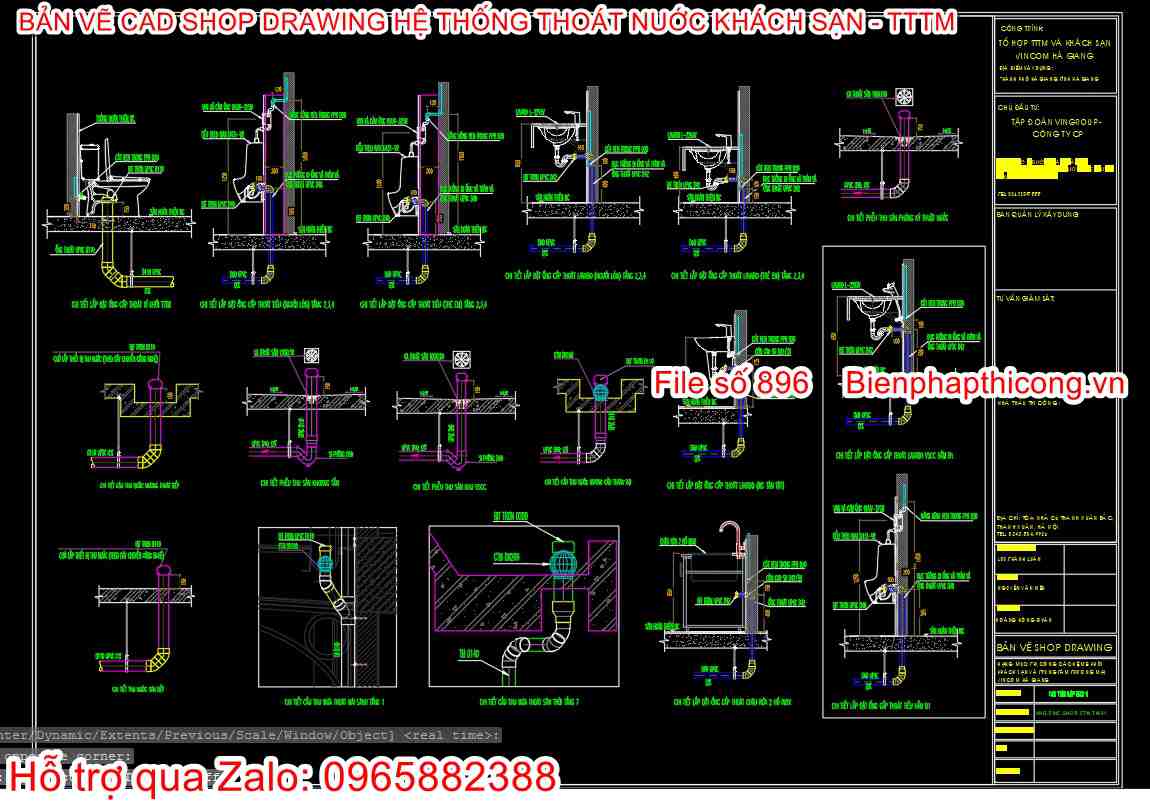 Mẫu bản vẽ shop drawing hệ thống thoát nước.