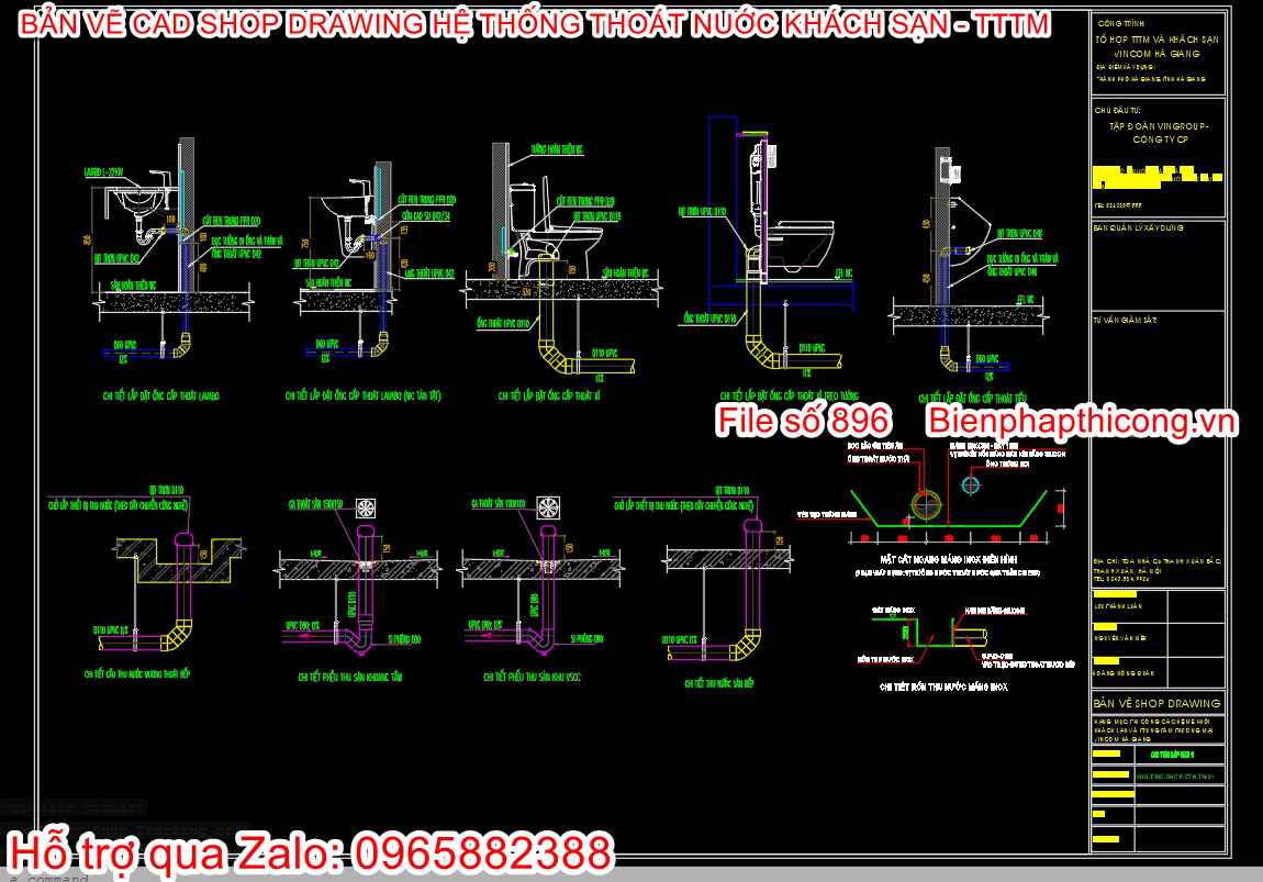 Hệ thống thoát nước bản vẽ shop drawing.