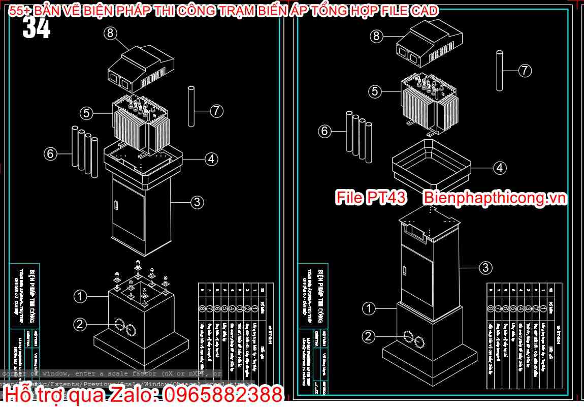 Mẫu bản vẽ bptc lắp đặt trạm biến áp.