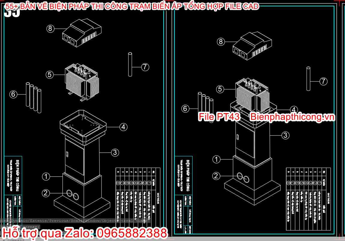 Mẫu bản vẽ bptc lắp đặt trạm biến áp.