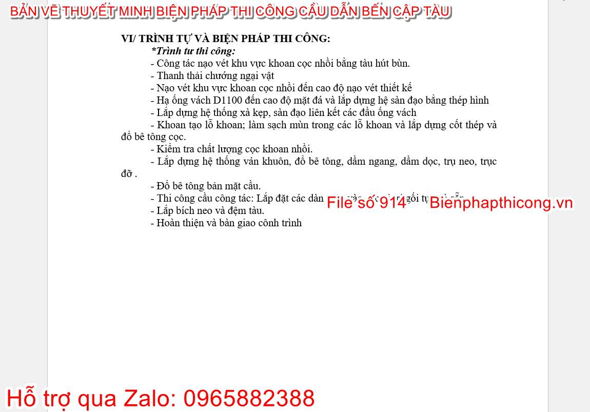 Trình tự và biện pháp thi công.