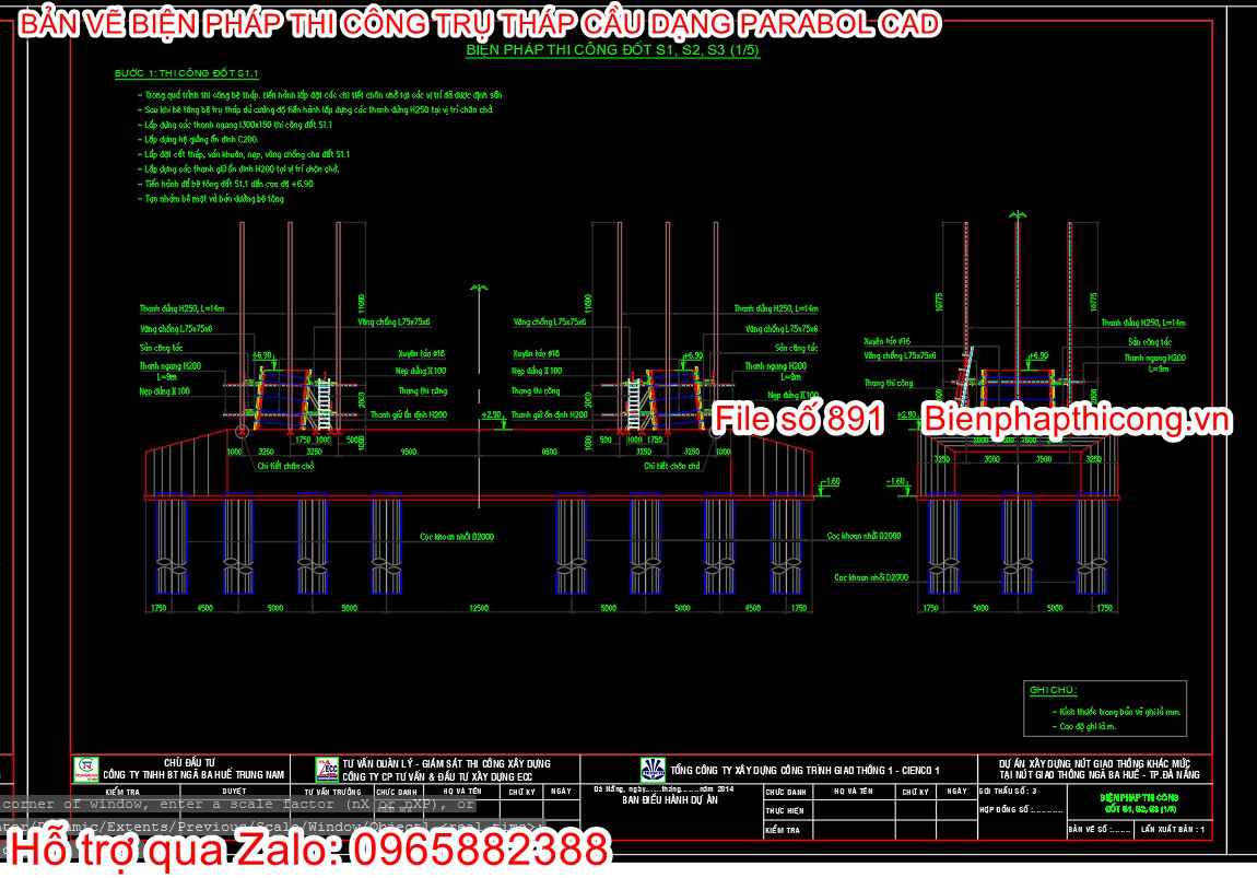 Biện pháp thi công đốt cầu cad.