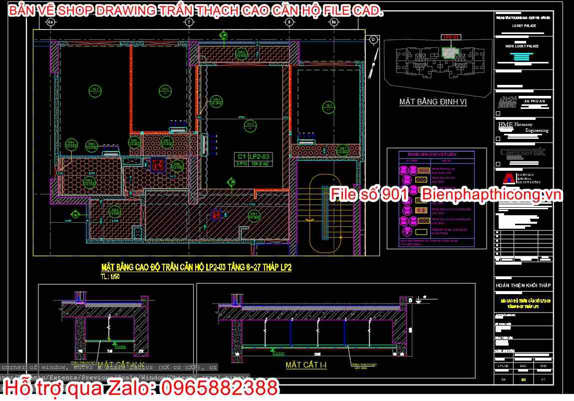 Tải file cad shop drawing trần.