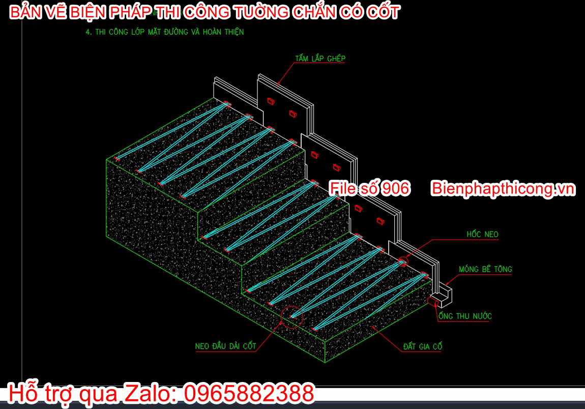 Biện pháp thi công tường chắn có cốt.