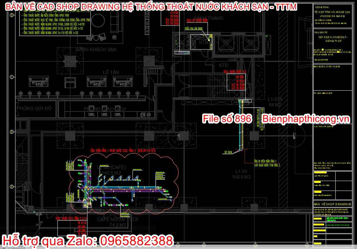 Thiết kế shop drawing hệ thống thoát nước.