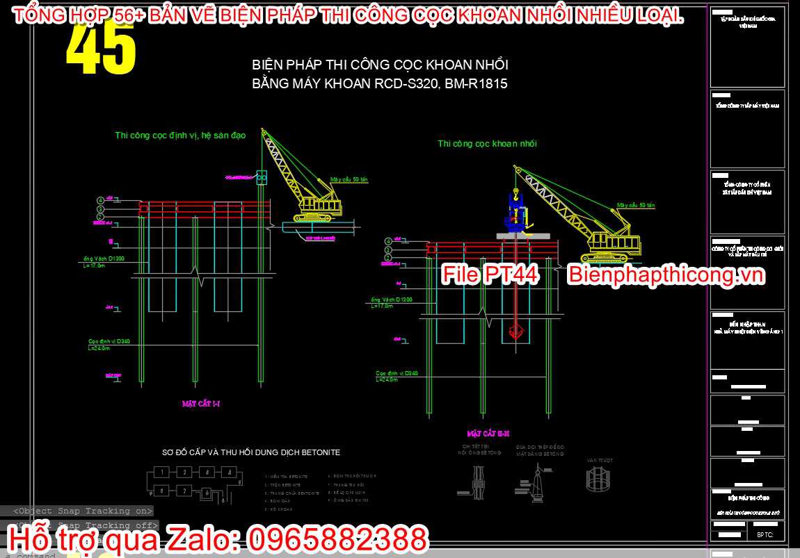 Biện pháp thi công cọc khoan nhồi bằng máy khoan RCD-S320.