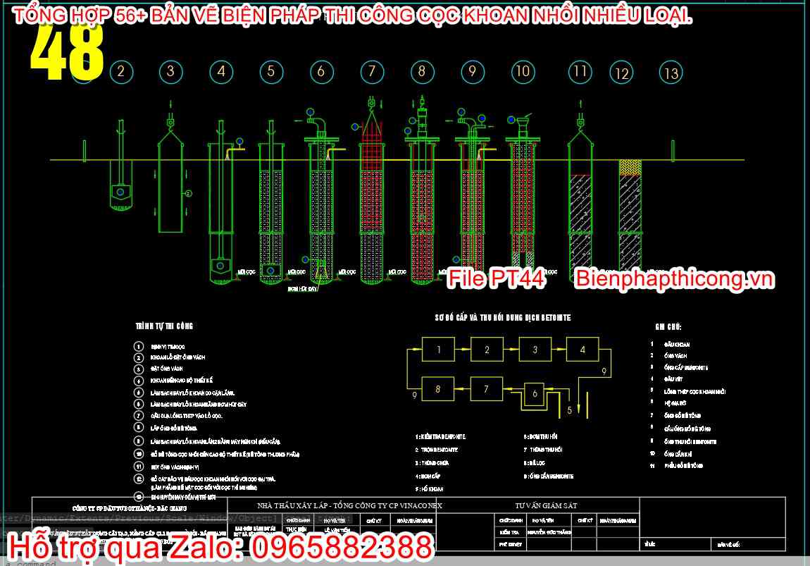 Sơ đồ cấp sử dụng dung dịch cọc khoan nhồi.
