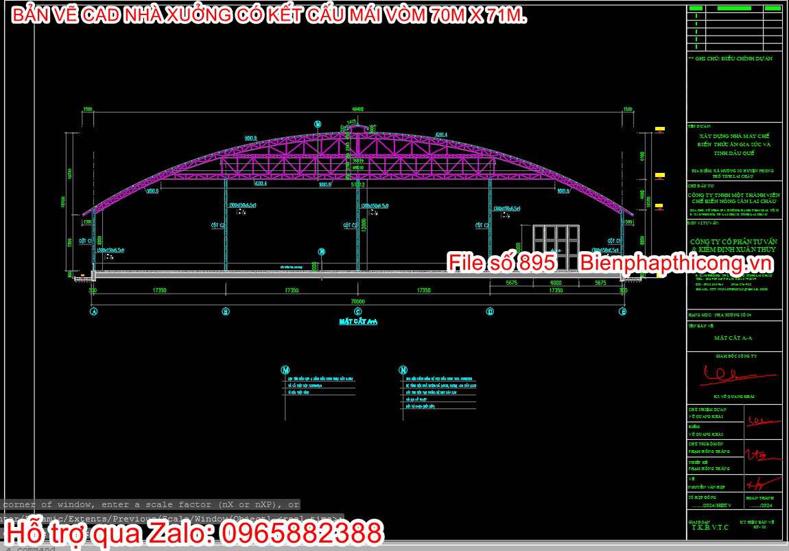 Bản vẽ thiết kế khung kèo kết cấu vòm nhà xưởng.