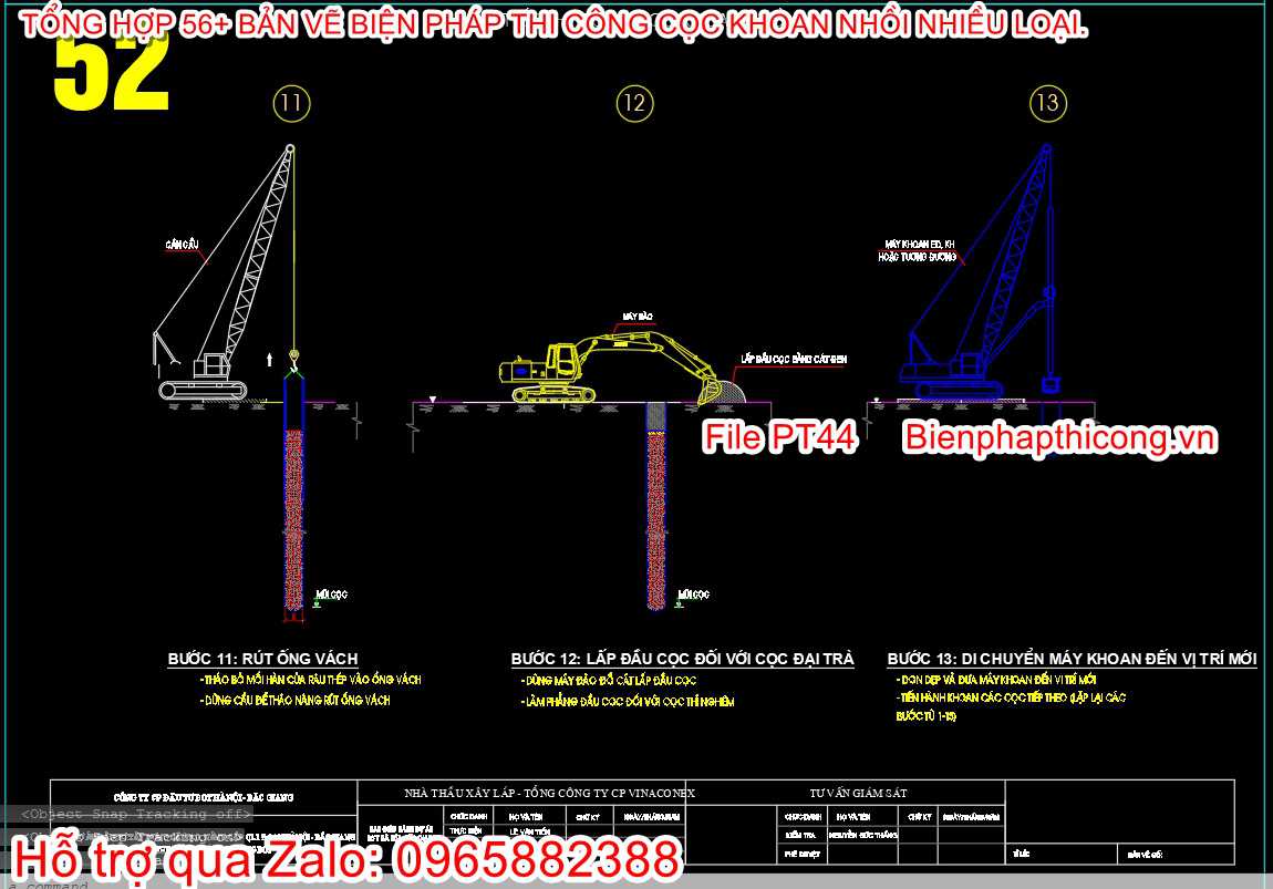 Rút ống vách, lấp đầu cọc đối với cọc đại trà.