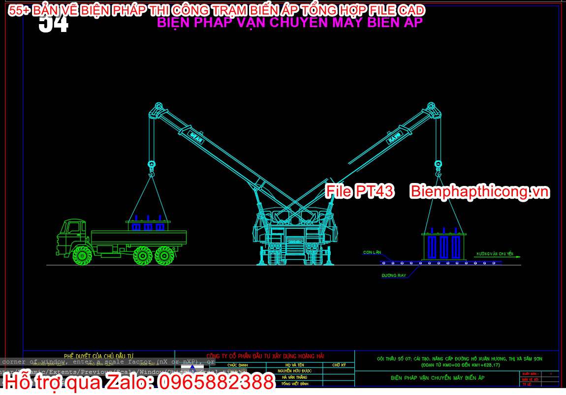 Biện pháp vận chuyển máy biến áp.