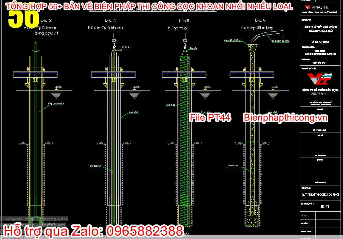 Mẫu file cad bptc cọc khoan nhồi.