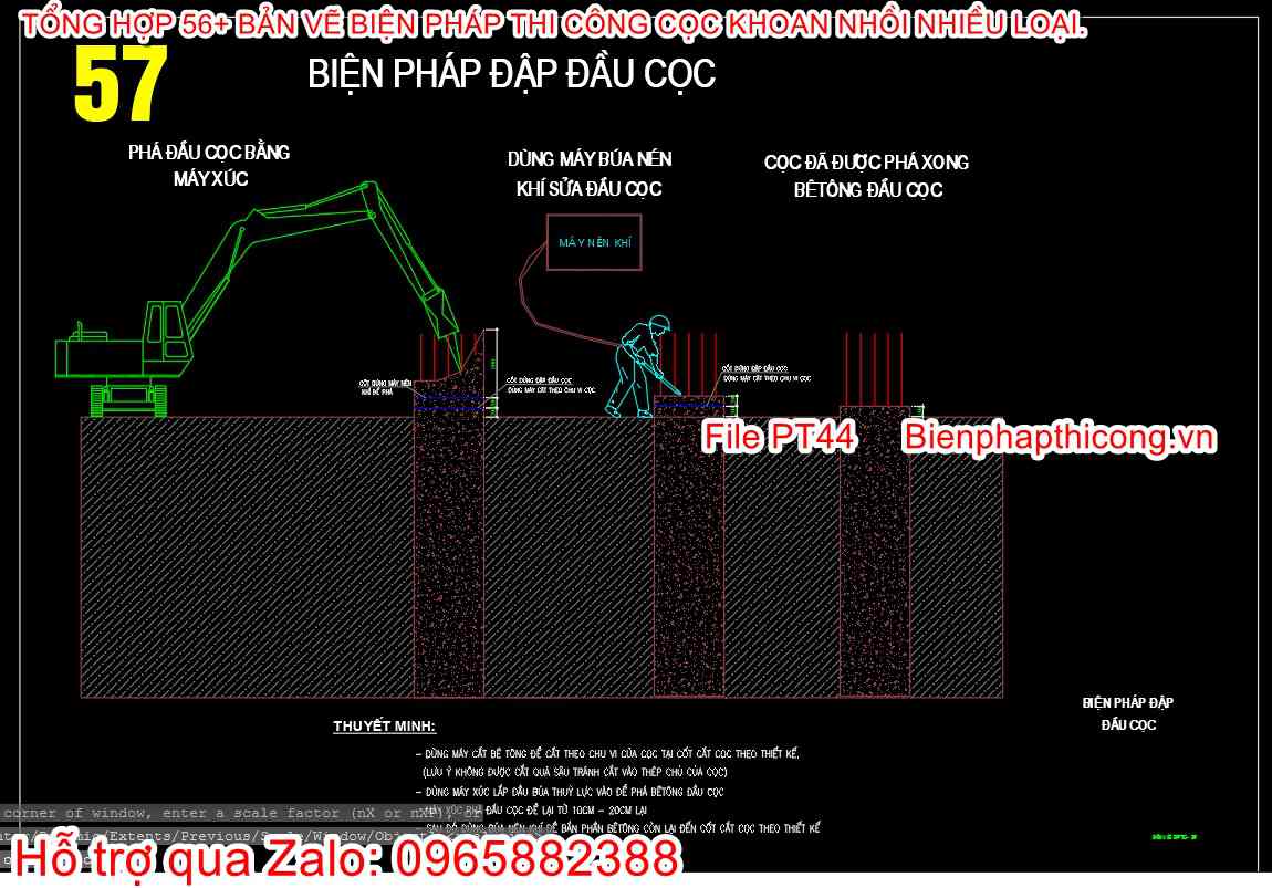 Biện pháp đập đầu cọc.