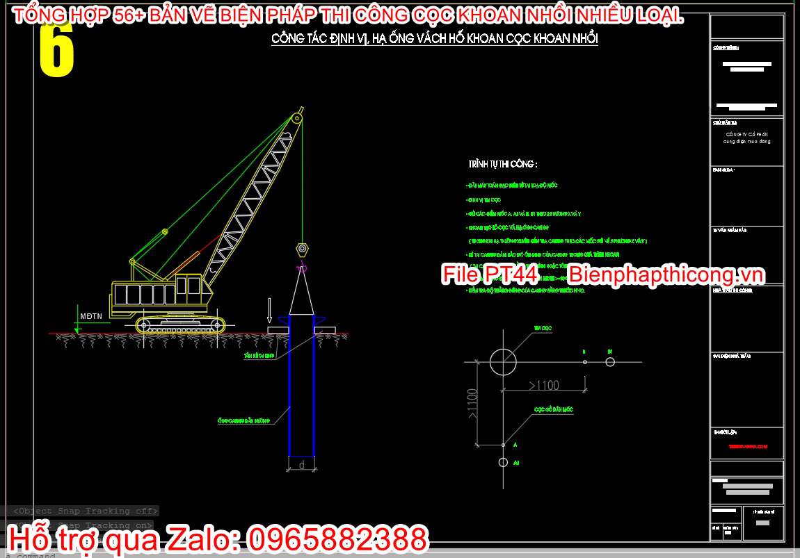 Công tác định vị hạ ống vách hố khoan cọc khoan nhồi.