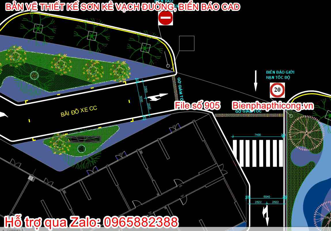 Bản vẽ cad vạch kẻ đường.