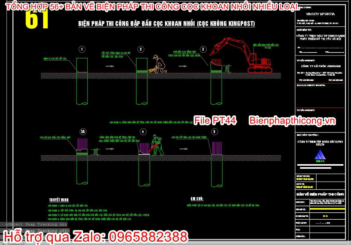 File cad bptc cọc nhồi.