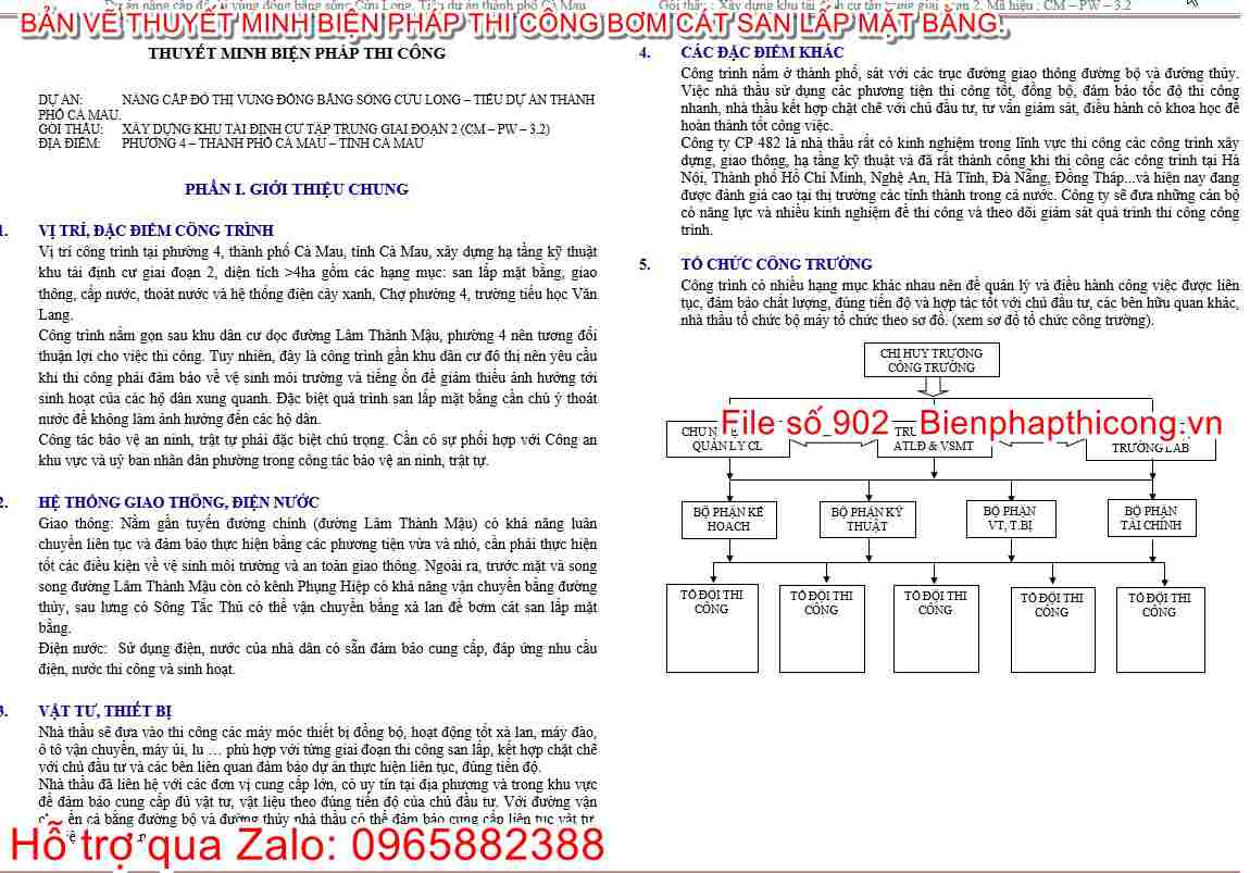 Mẫu bản vẽ biện pháp thi công san lấp mặt bằng cad.